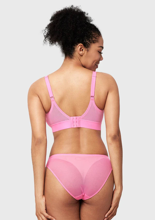 Linear Plus Size Lace Sheer Mesh Full Coverage Adjustable Straps Unlined Underwire Bra