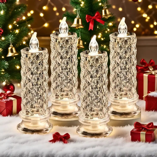 A set of 4 LED crystal candle lights ✨
