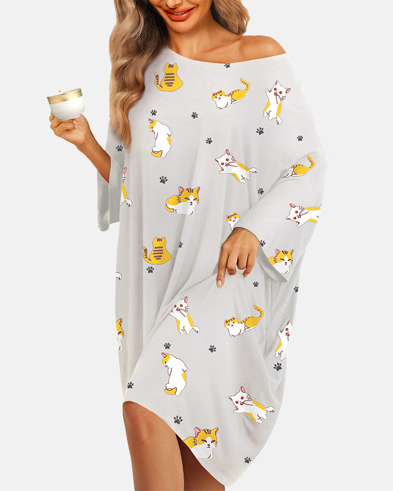 Soft Bamboo Sleepshirt with Pocket Plus Size S-6XL