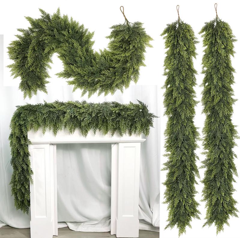 ๐ 6 FT Artificial Cedar Garlands | Real-Touch Winter Pine Greenery for Xmas Decor