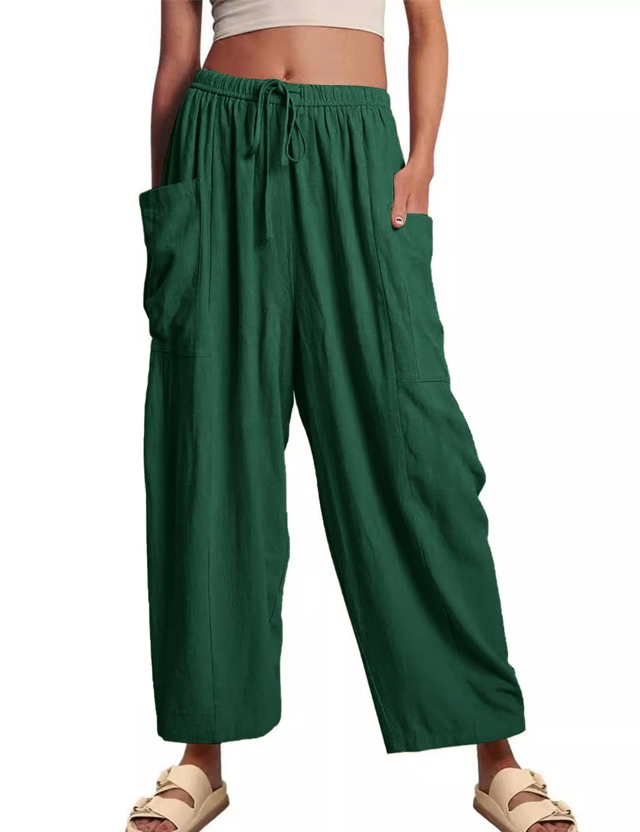 Women's Linen Casual Wide Leg Pants