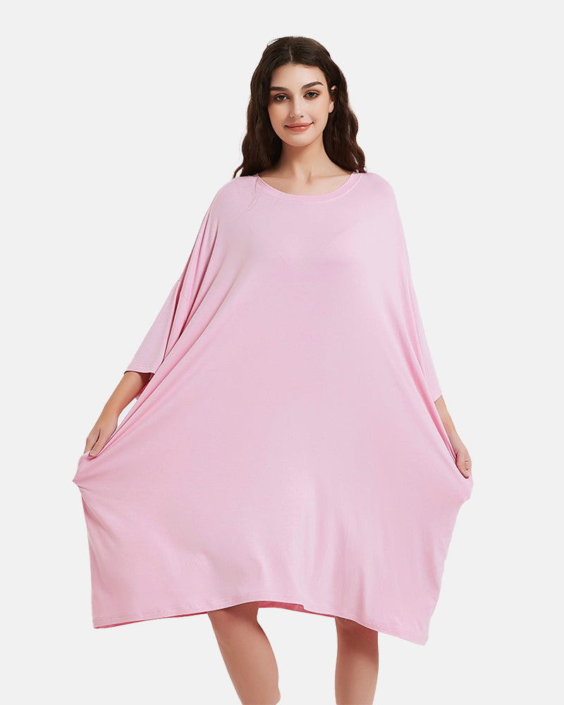 Soft Bamboo Sleepshirt with Pocket Plus Size S-6XL