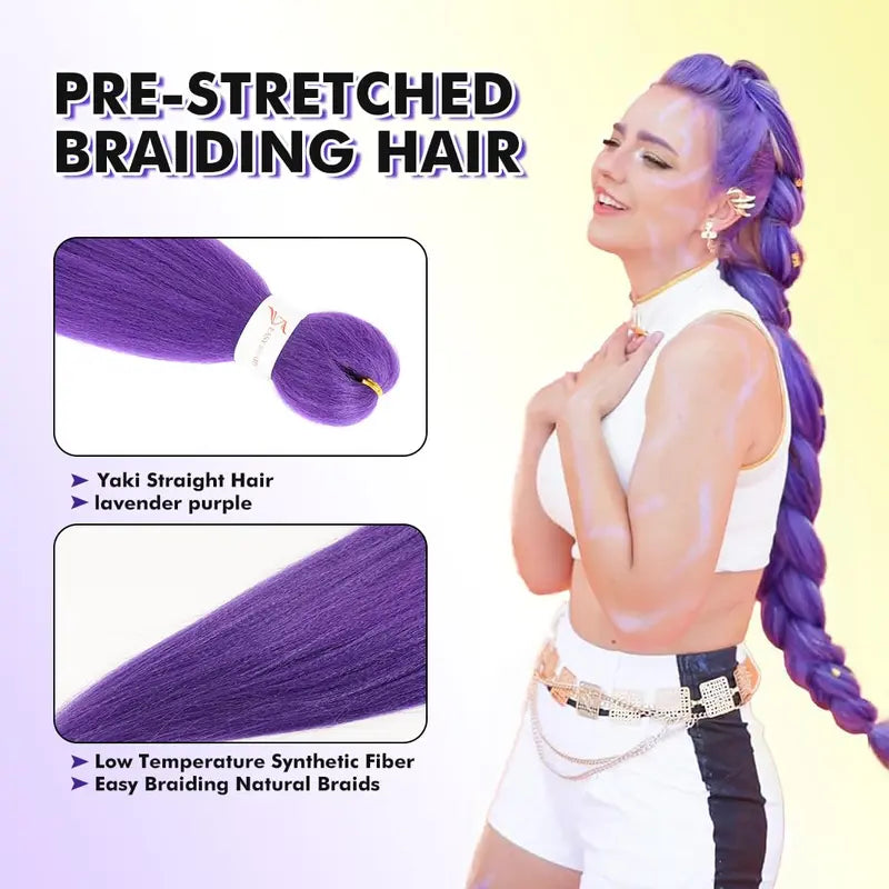 Long Braiding Hair 20inch Pre Stretched Synthetic Braiding hair Extensions for Braids