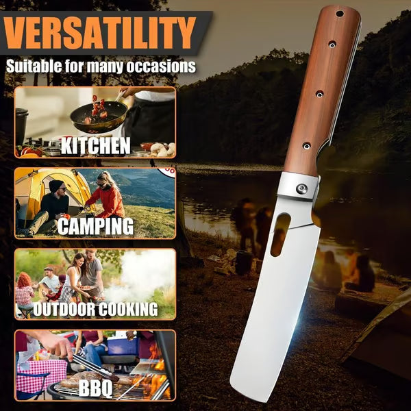 440C Stainless Steel Wood Handle Portable Chef Knife