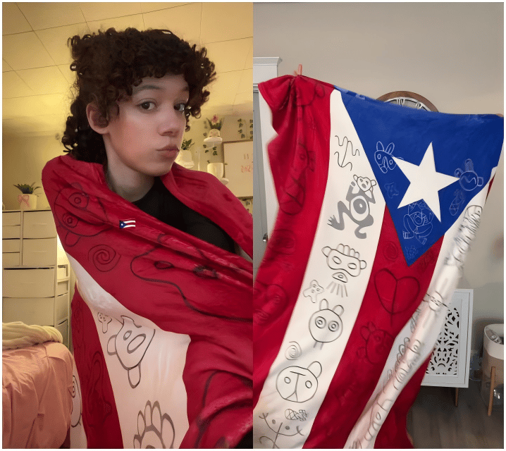 Puerto Rico Flag Pattern Blanket