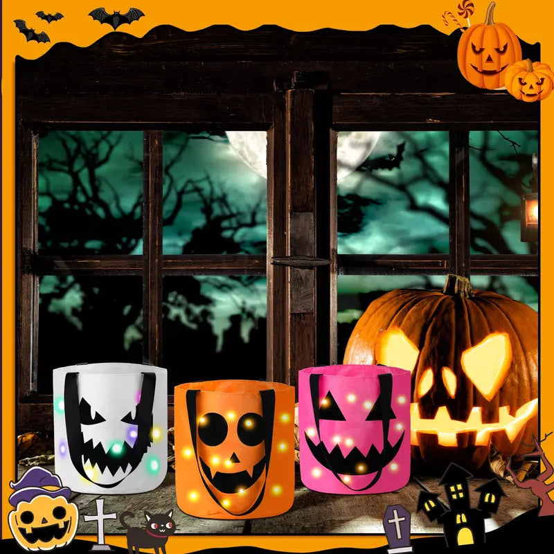 π Halloween LED Candy Buckets | Reusable Trick-or-Treat Bags