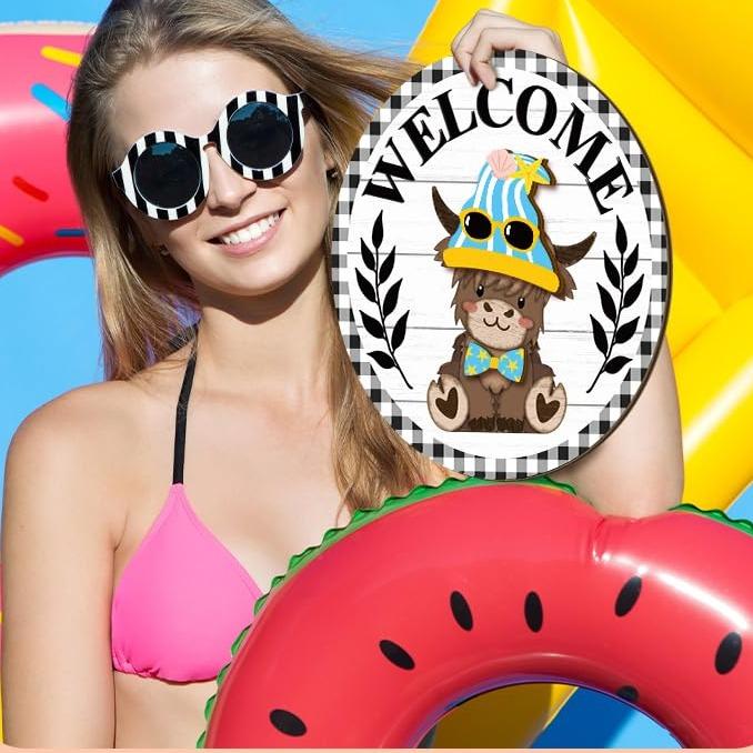 35pcs Interchangeable Welcome Sign Highland Cow Sign