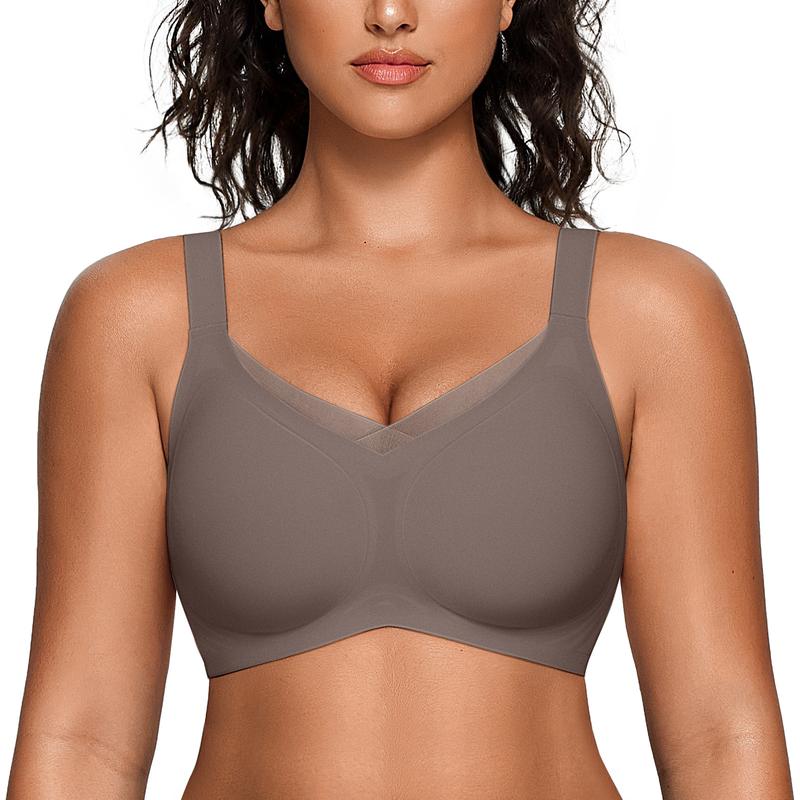 Womens Wireless Bras V Mesh Comfortable Bralette Supportive