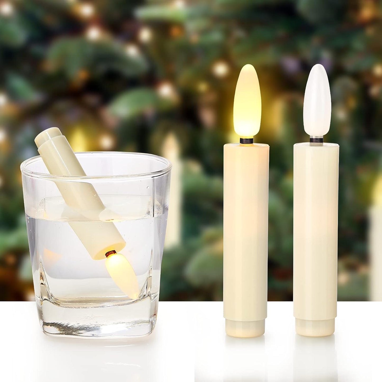π Christmas Tree Clip-On LED Candles | Timer & Waterproof
