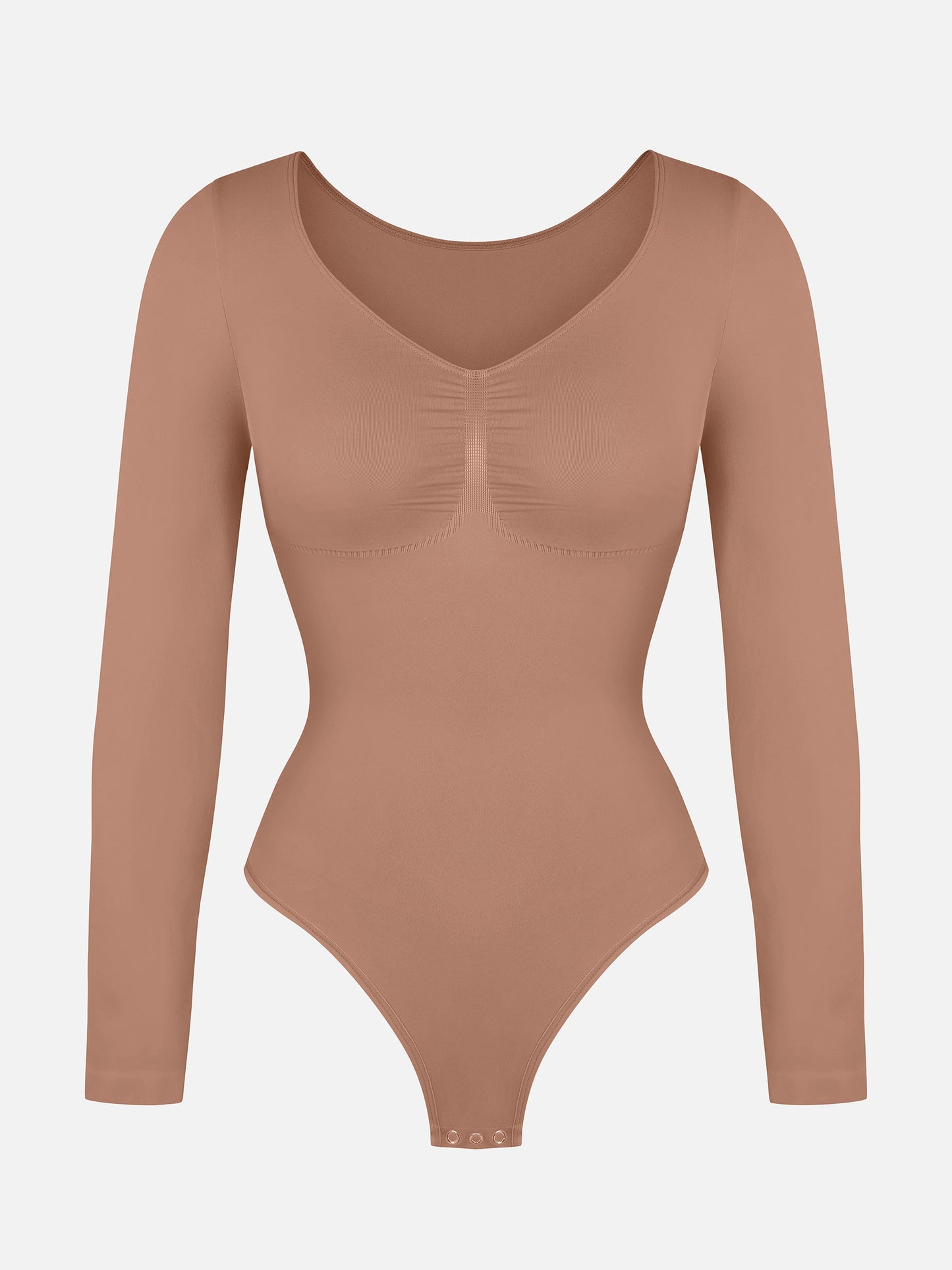 Seamless Long Sleeve Tummy Control Thong Bodysuit