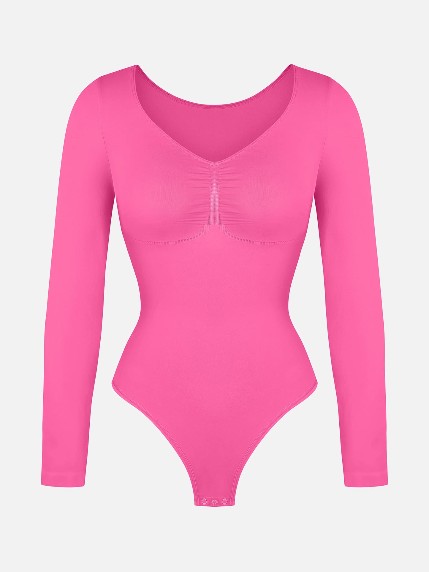 Seamless Long Sleeve Tummy Control Thong Bodysuit