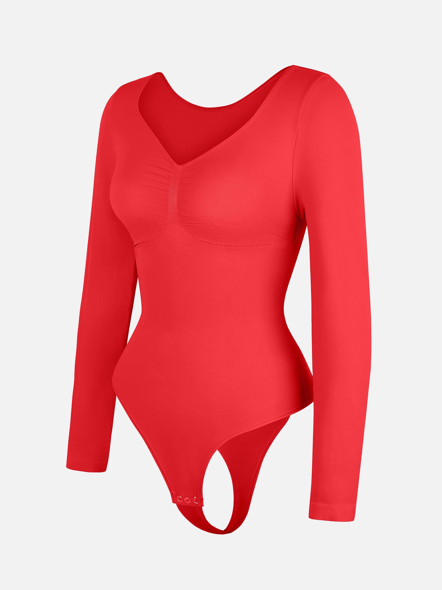 Seamless Long Sleeve Tummy Control Thong Bodysuit