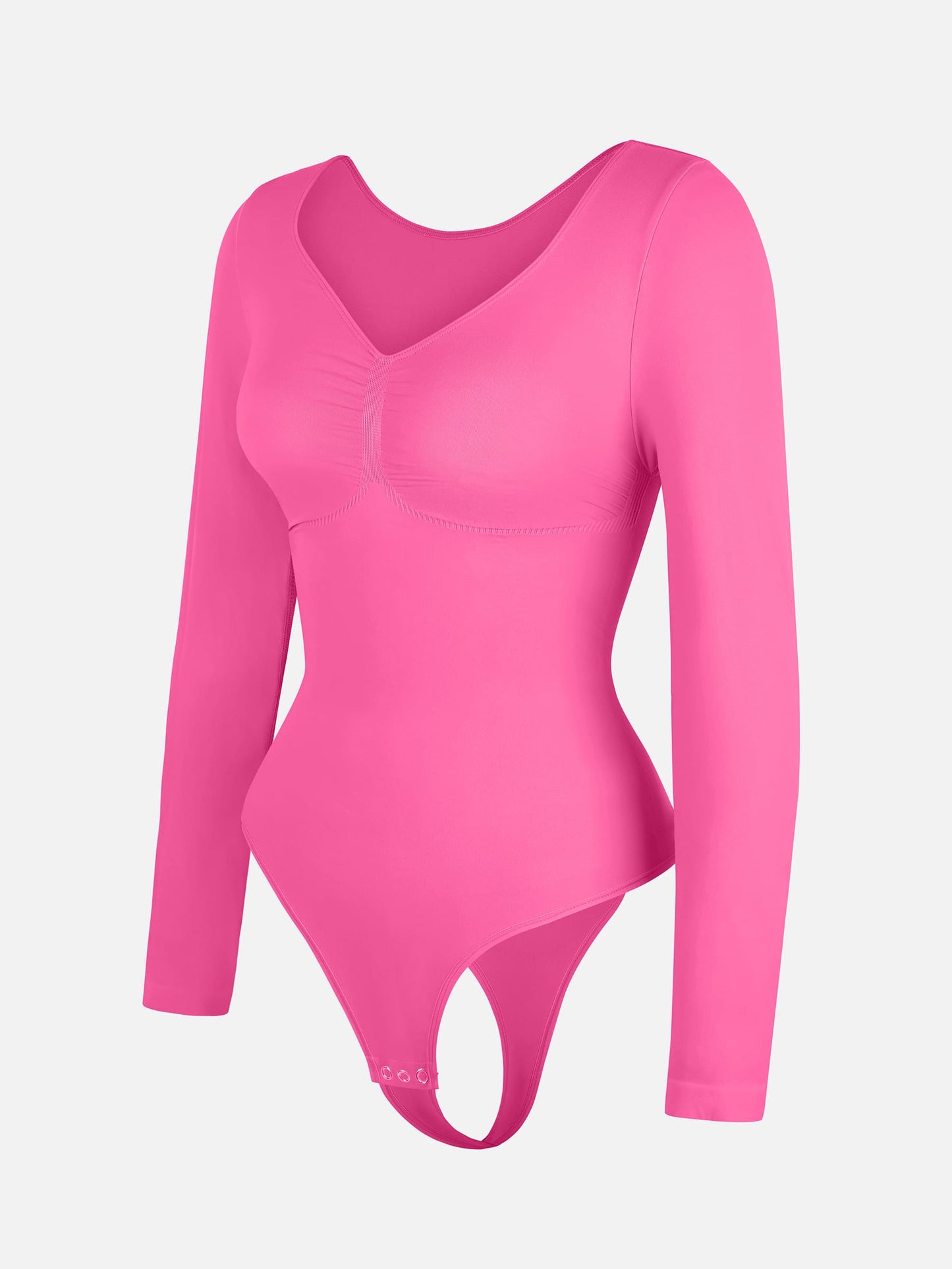 Seamless Long Sleeve Tummy Control Thong Bodysuit
