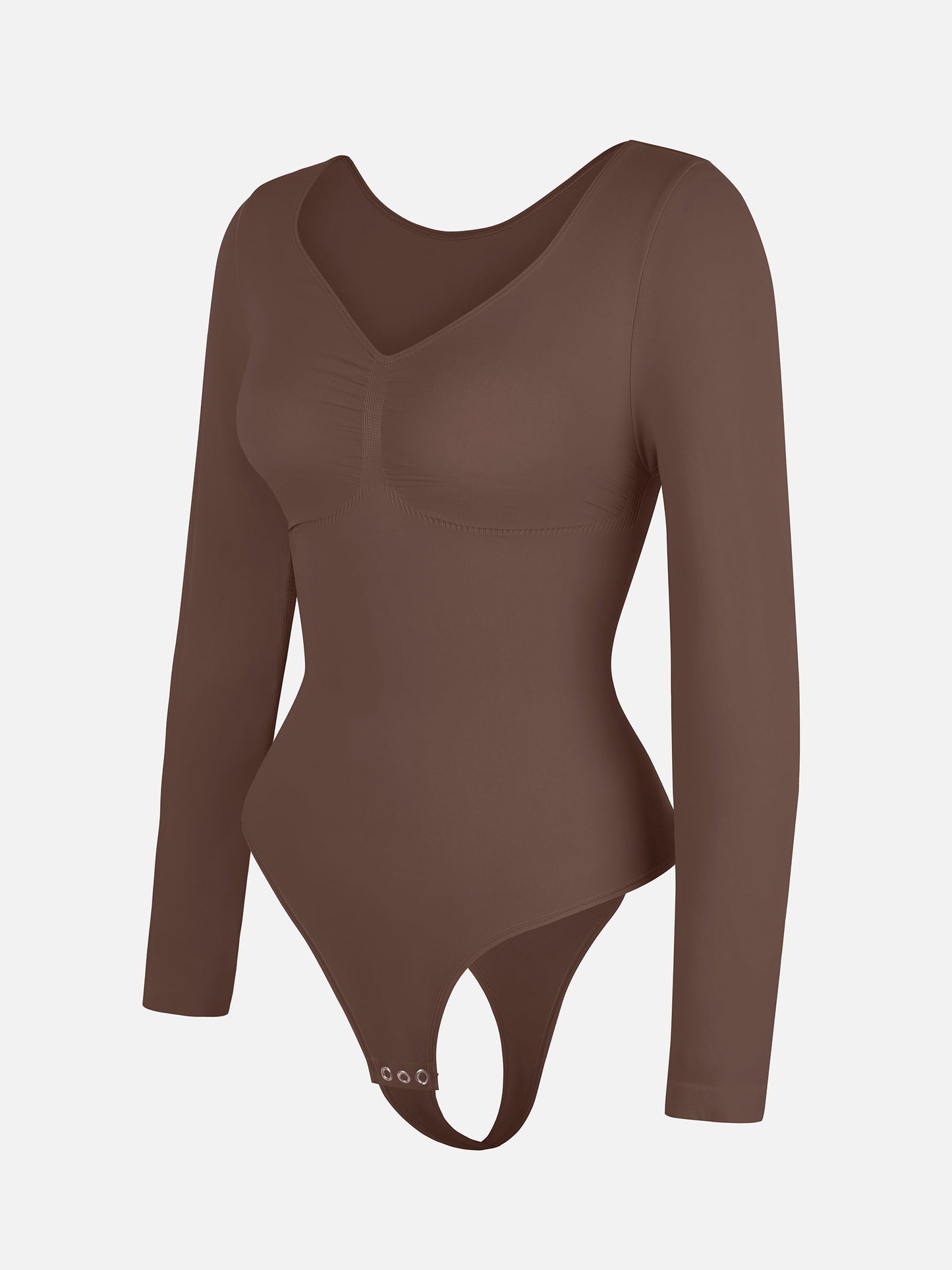 Seamless Long Sleeve Tummy Control Thong Bodysuit