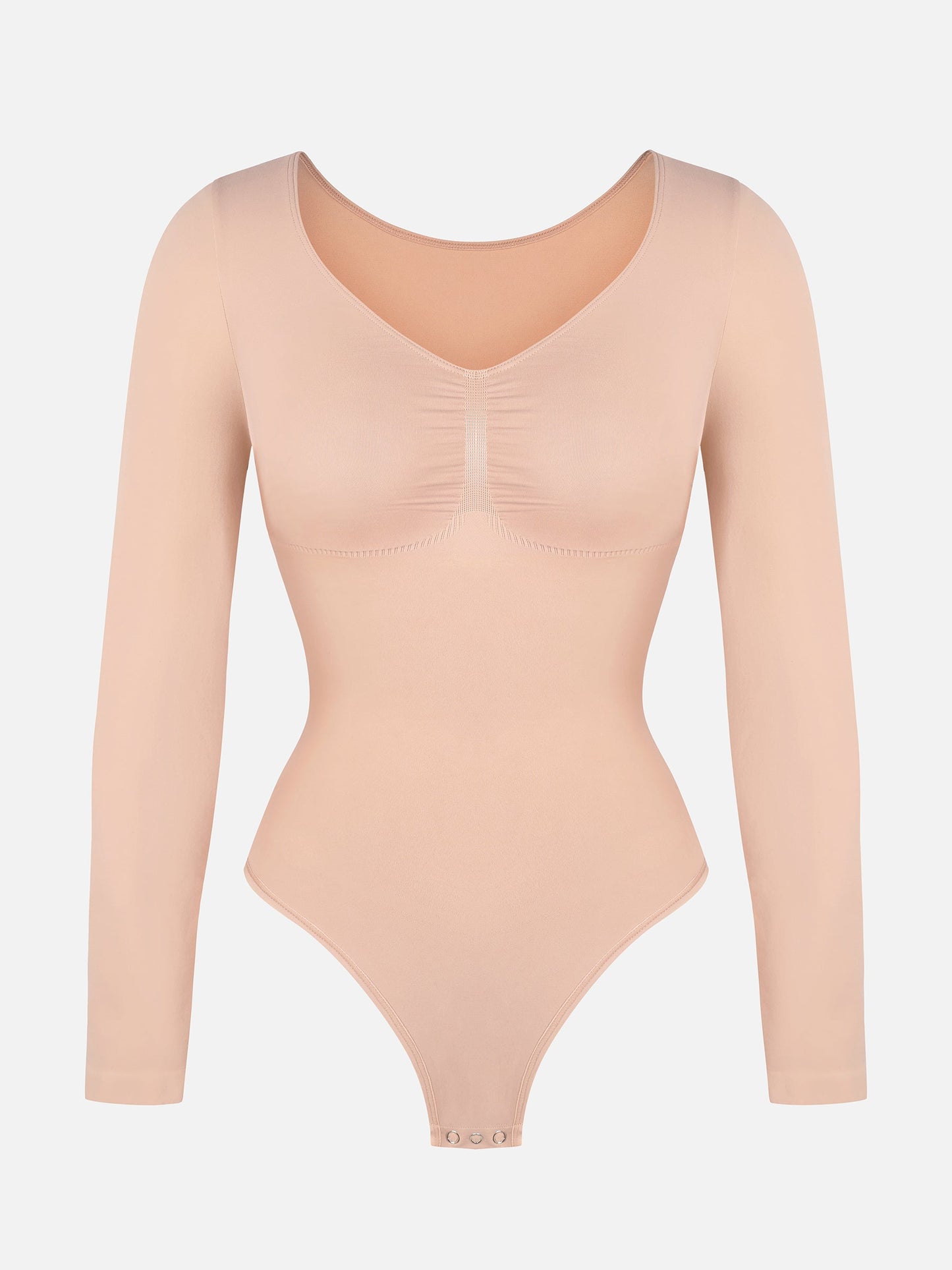 Seamless Long Sleeve Tummy Control Thong Bodysuit