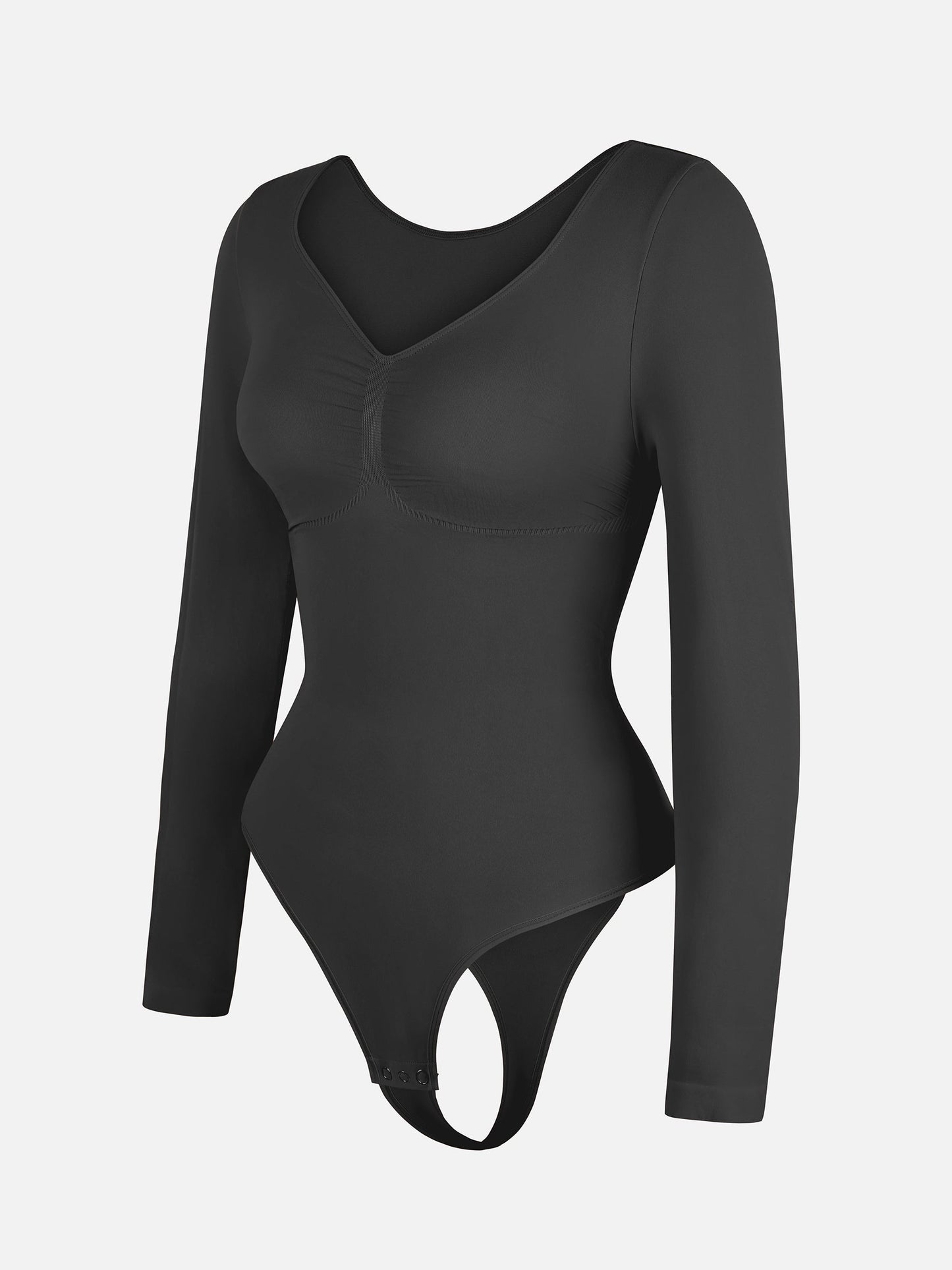 Seamless Long Sleeve Tummy Control Thong Bodysuit