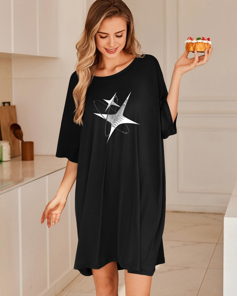 Soft Bamboo Sleepshirt with Pocket Plus Size S-6XL