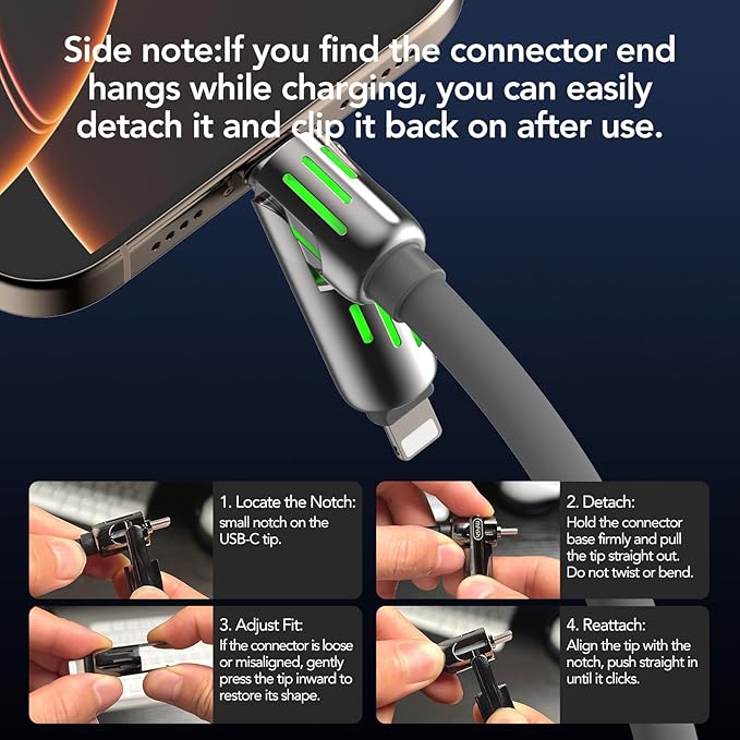 ✨ "4-in-1 Fast Charging Cable – 240W Universal USB Cord w/Case (6.6Ft)"