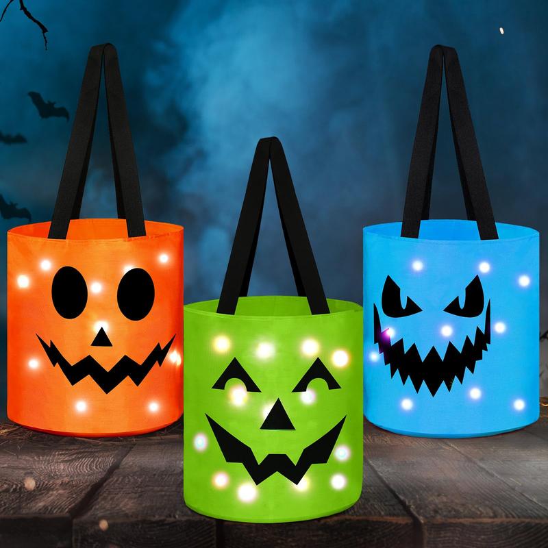 π Halloween LED Candy Buckets | Reusable Trick-or-Treat Bags
