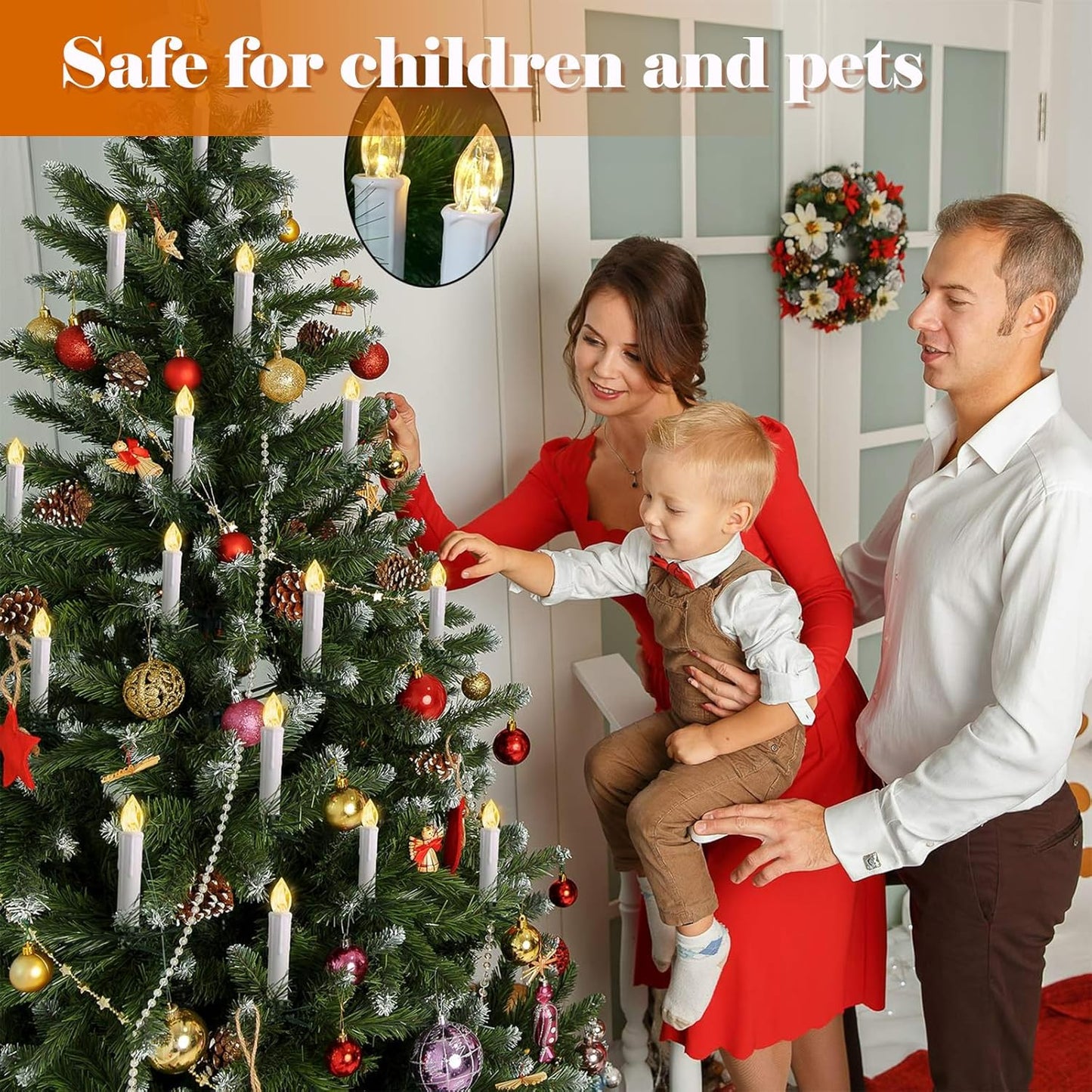 π Christmas Tree Clip-On LED Candles | Timer & Waterproof