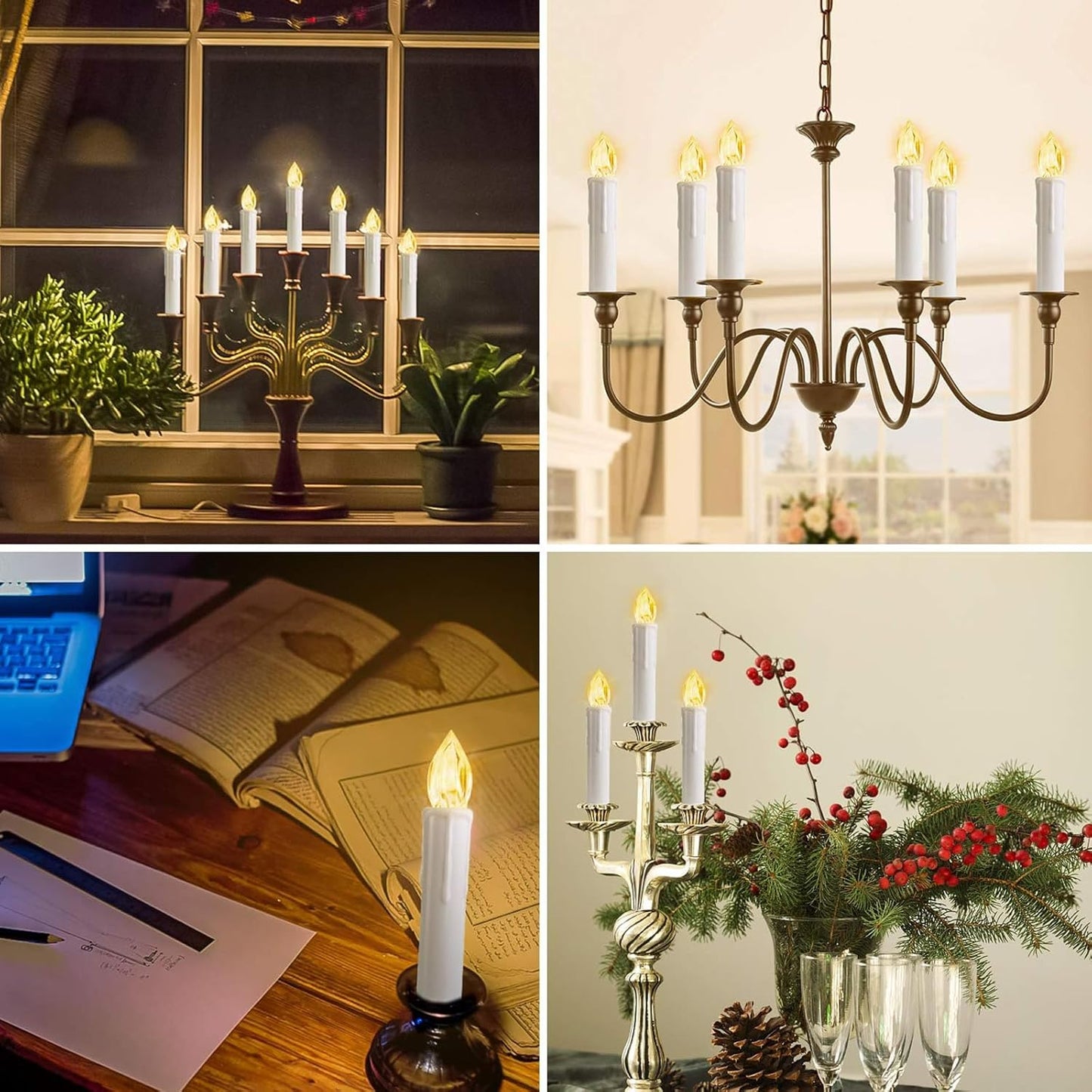 π Christmas Tree Clip-On LED Candles | Timer & Waterproof