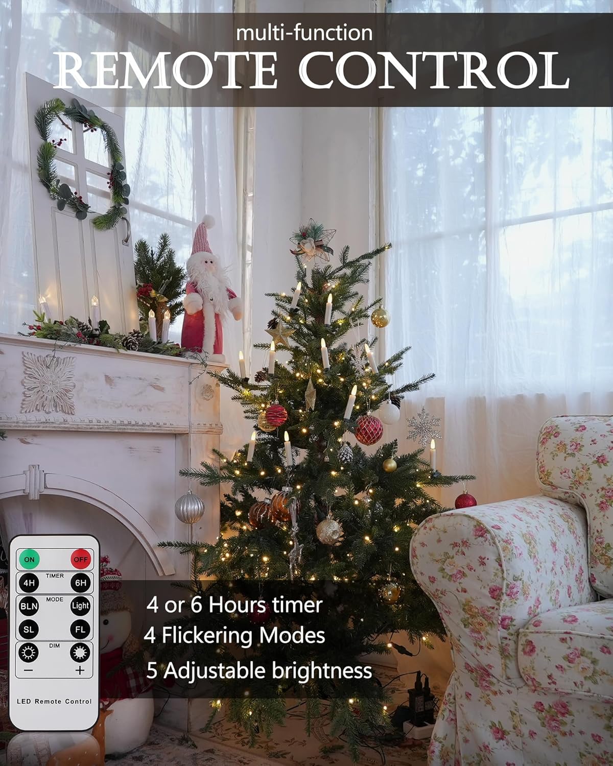 π Christmas Tree Clip-On LED Candles | Timer & Waterproof