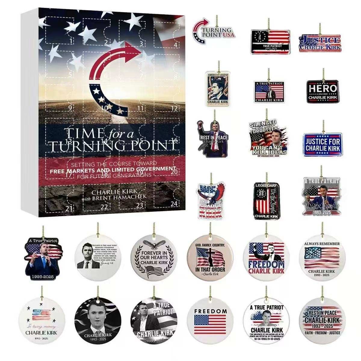 Charlie Kirk Advent Calendar: 24 Days of Surprise Mini Figures