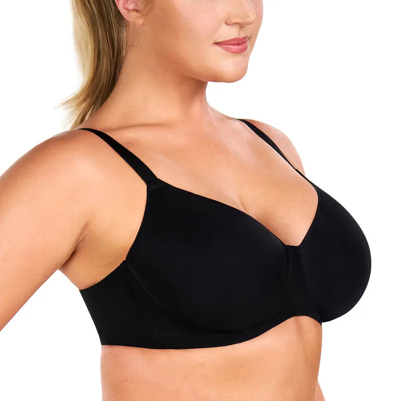 AirMesh Plus Size Full Coverage Mesh Lightly Padded Lined honeycomb-cup Adjustable Straps Underwire T-Shirt Bra