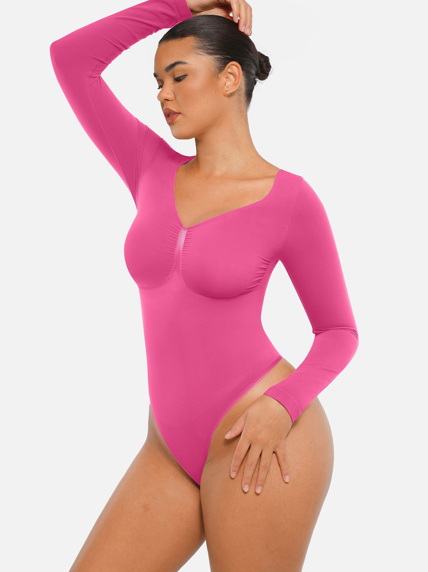 Seamless Long Sleeve Tummy Control Thong Bodysuit