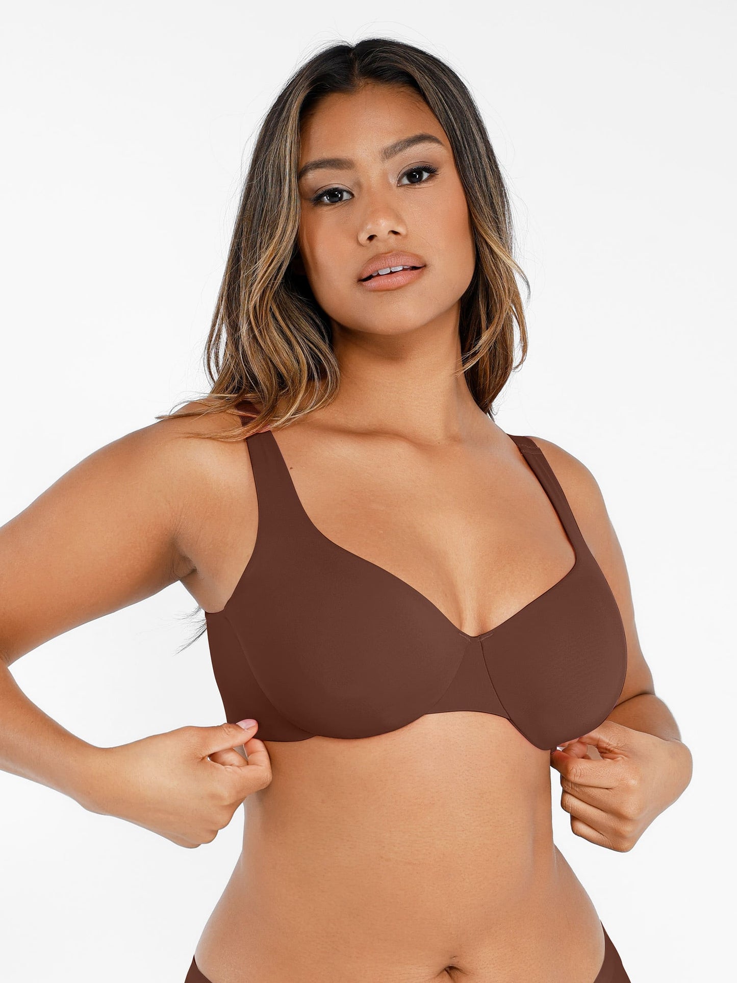 Underwire Adjustable Deep V-neck Bra