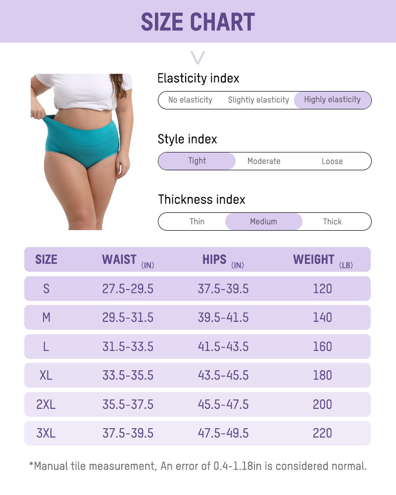 High-Waisted Full Coverage Cotton Briefs(4 pack)