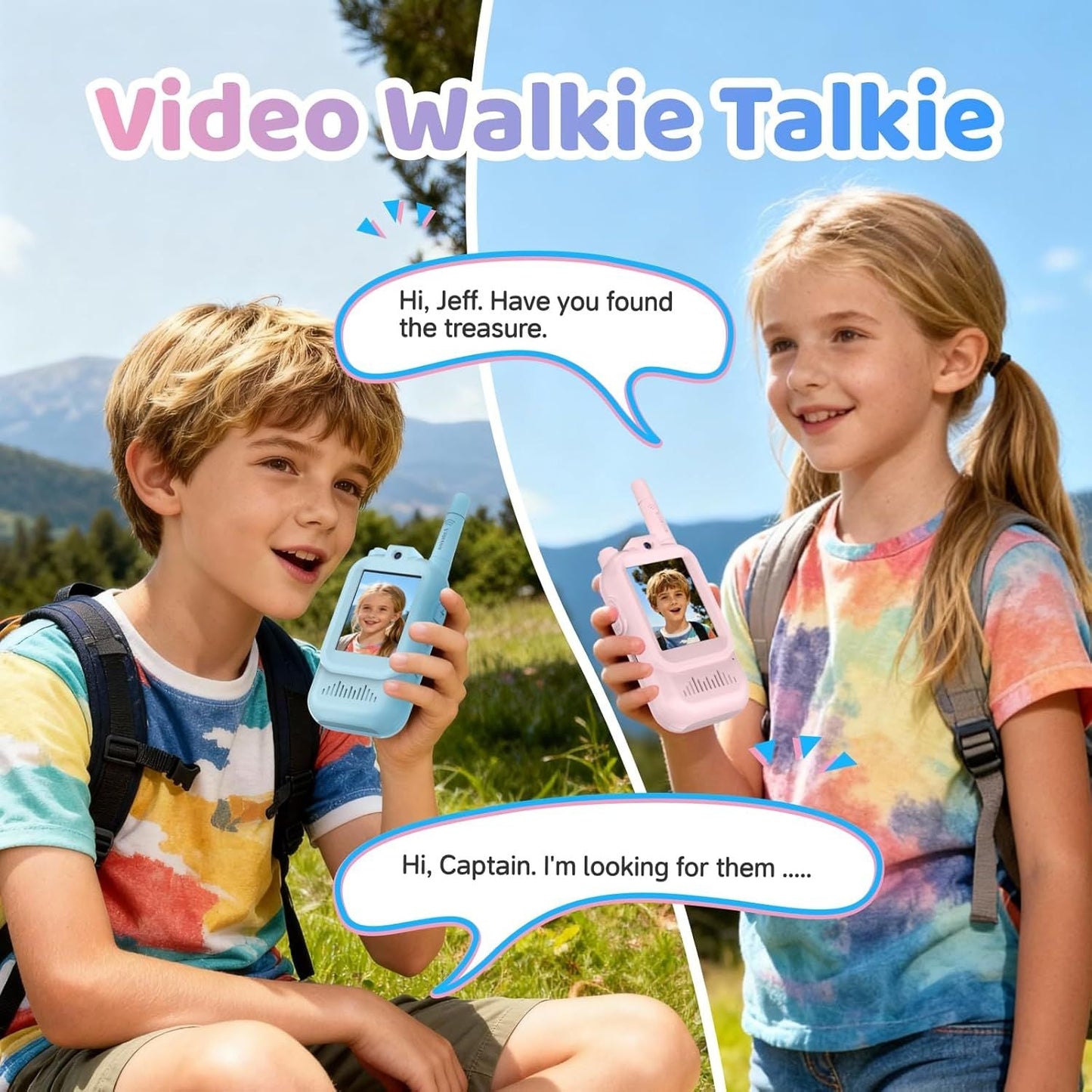 Kids'  Video Walkie-Talkie – 2-Pack HD Intercom for Playful, Secure Communication