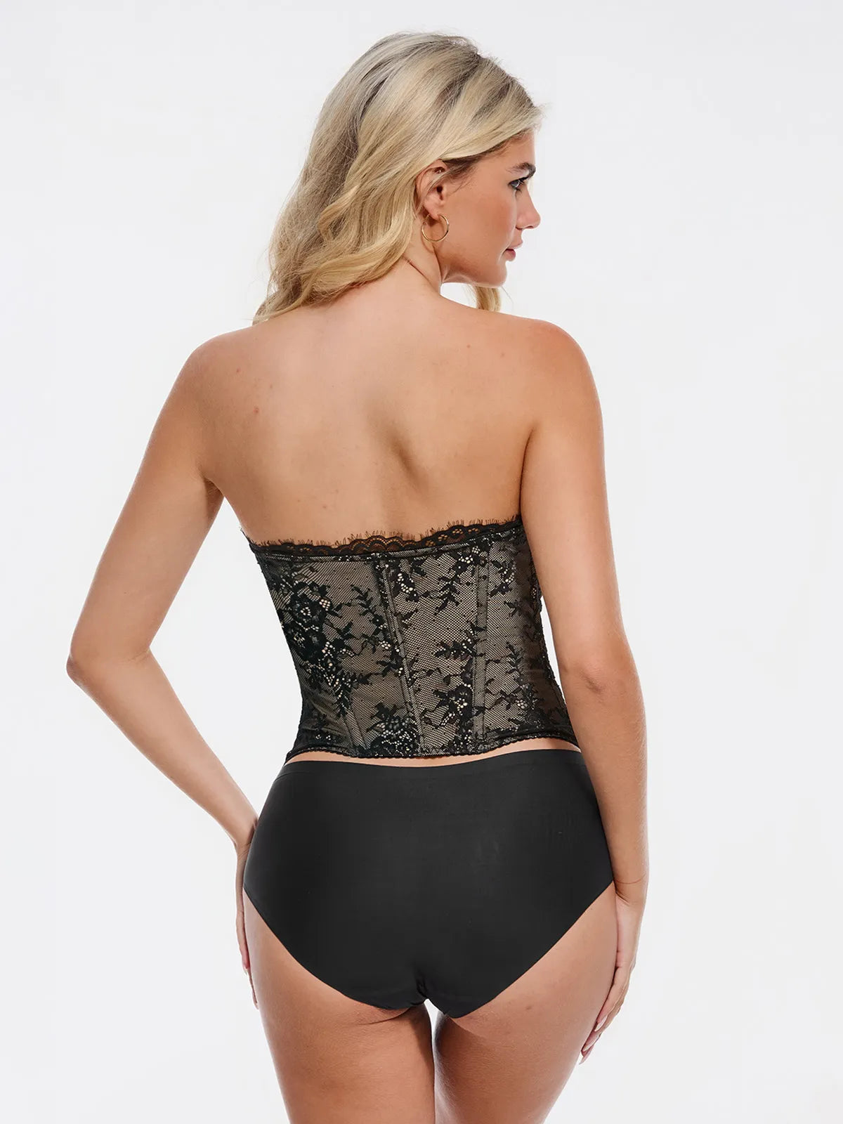 Bracurve X Angela Shapewear Sculpting Leopard Mesh Detachable Strap Corset Top