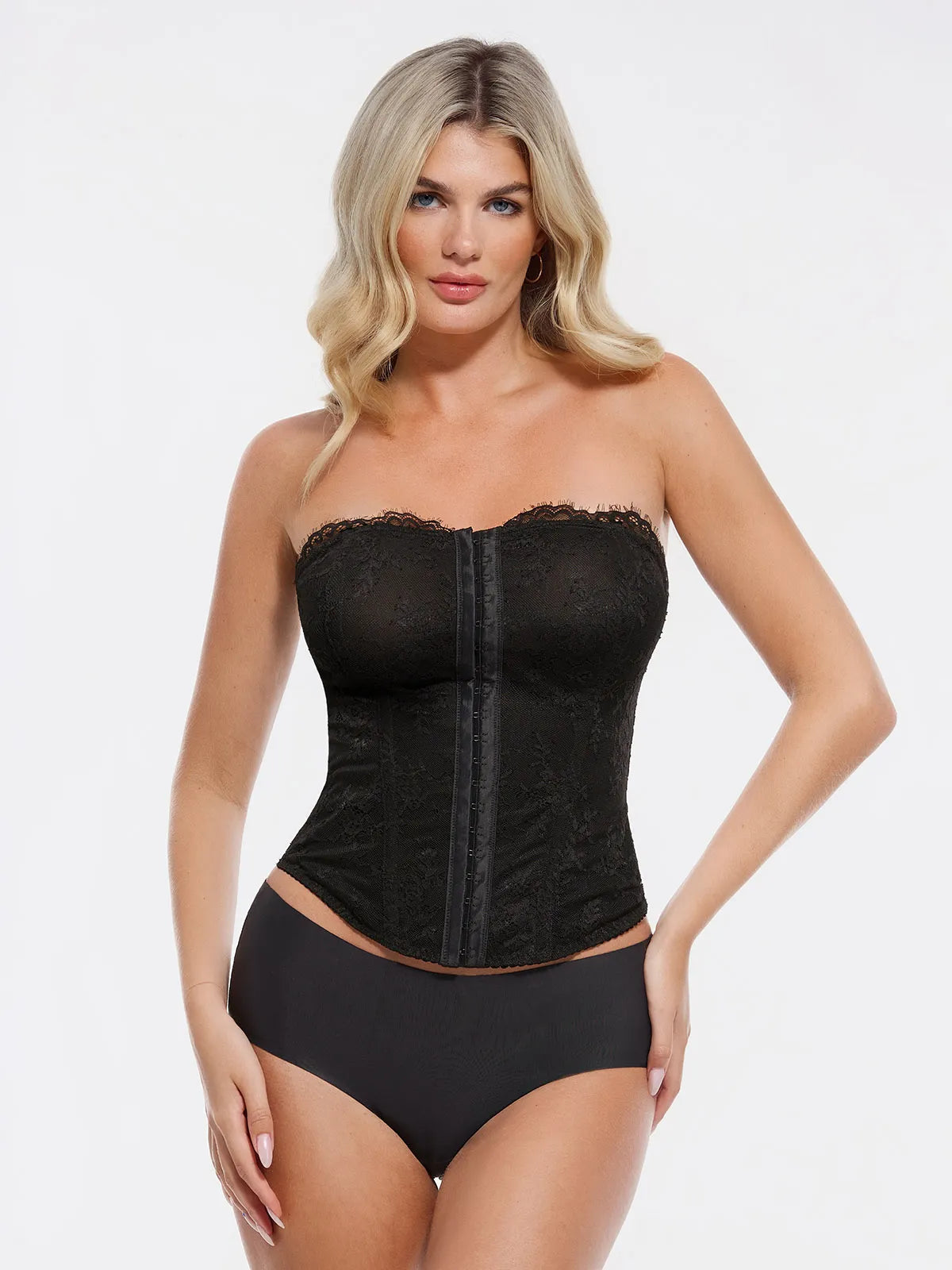 Bracurve X Angela Shapewear Sculpting Leopard Mesh Detachable Strap Corset Top