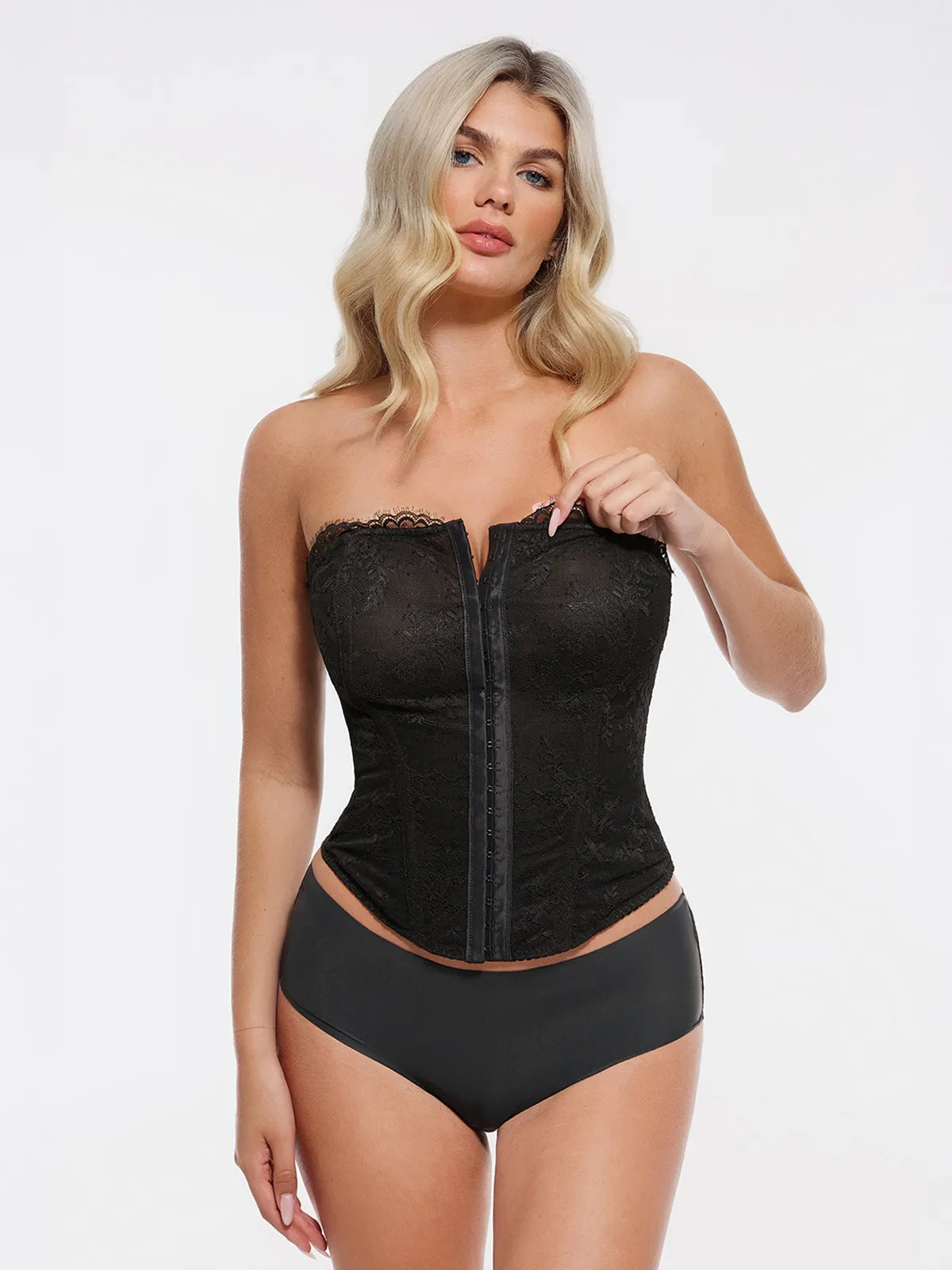 Bracurve X Angela Shapewear Sculpting Leopard Mesh Detachable Strap Corset Top