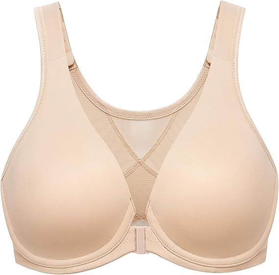 Women's Front Closure Bras Posture Full Coverage Plus Size Underwire Unlined Back Support Plunge Seamless Bra