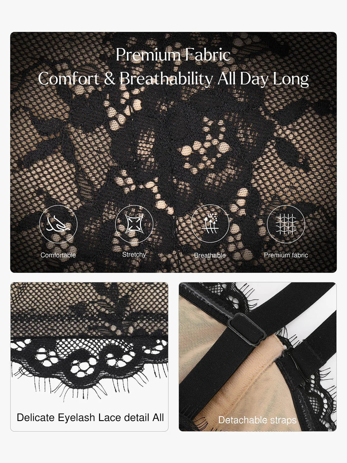 Bracurve X Angela Shapewear Sculpting Leopard Mesh Detachable Strap Corset Top