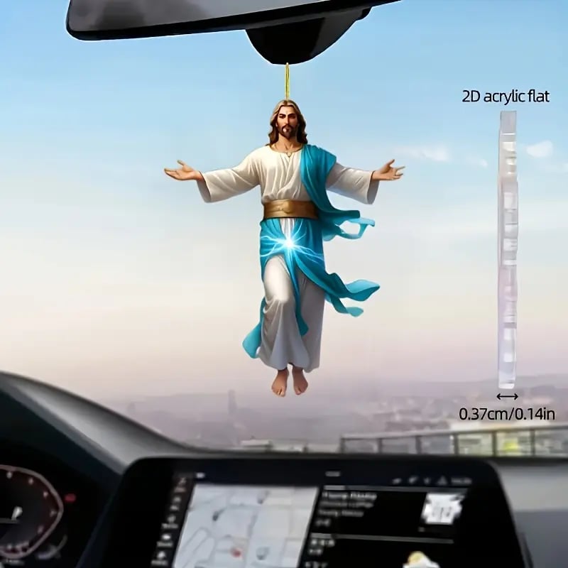 πβ¨ 2D Retro Jesus Car Hanging Decor π Faith & Peace Gift πΏ