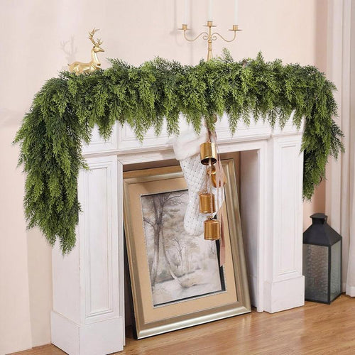 ๐ 6 FT Artificial Cedar Garlands | Real-Touch Winter Pine Greenery for Xmas Decor