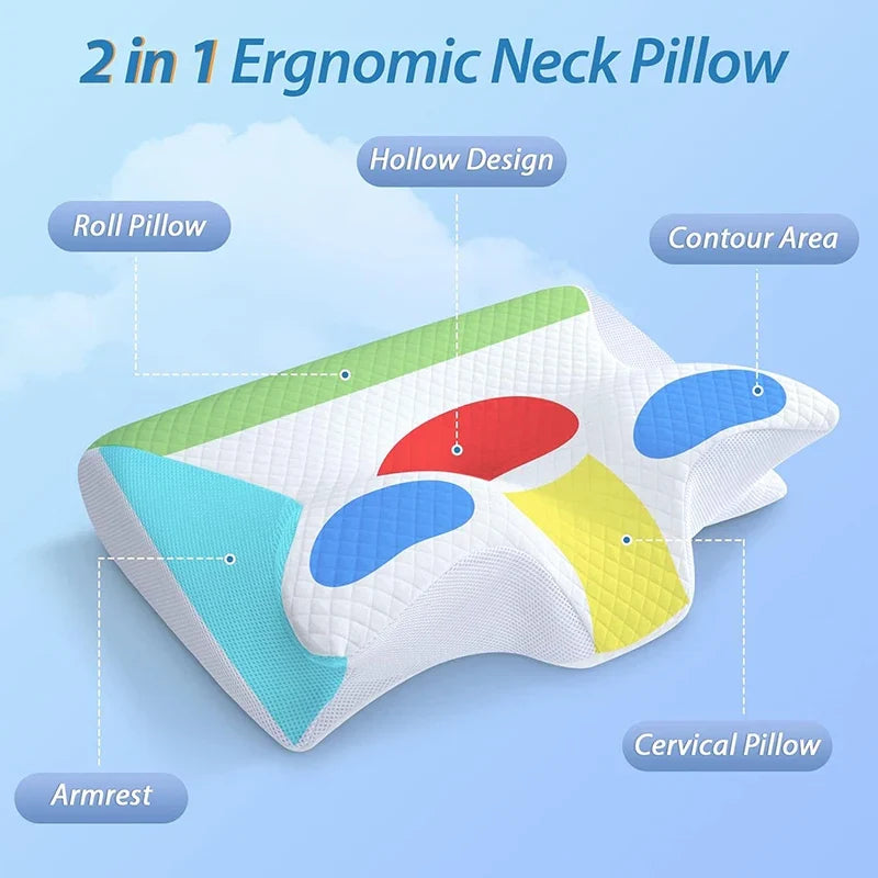 Ergonomic memory foam neck pillow ⚡, A pillow to relieve pain 💎, Mother's Day gift