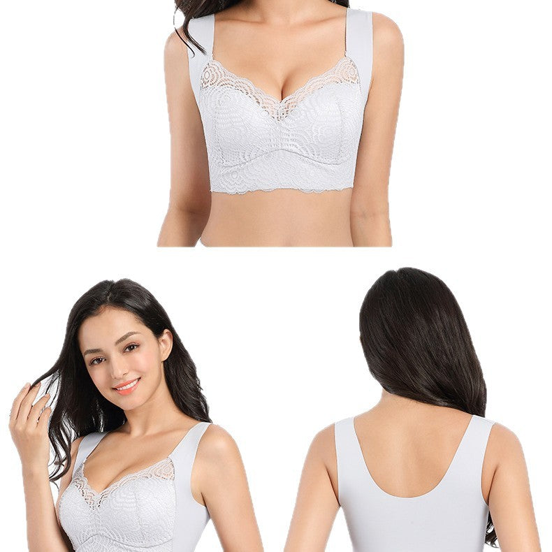Wire-free plus size bra underwear sexy lace ultra-thin push-up bra