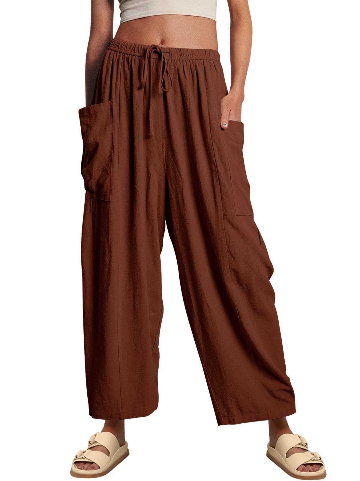 Women's Linen Casual Wide Leg Pants