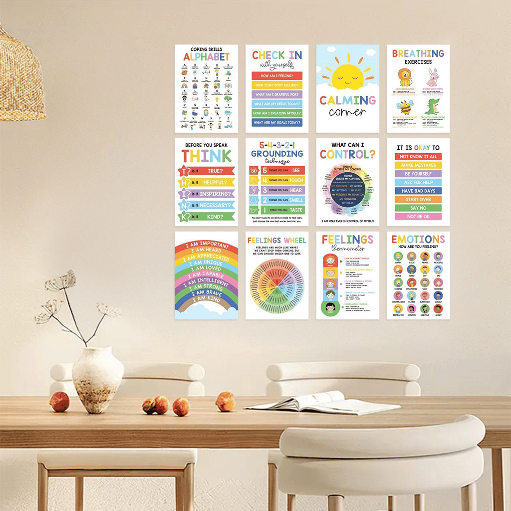 ❤️12 Pcs Calming Corner Posters