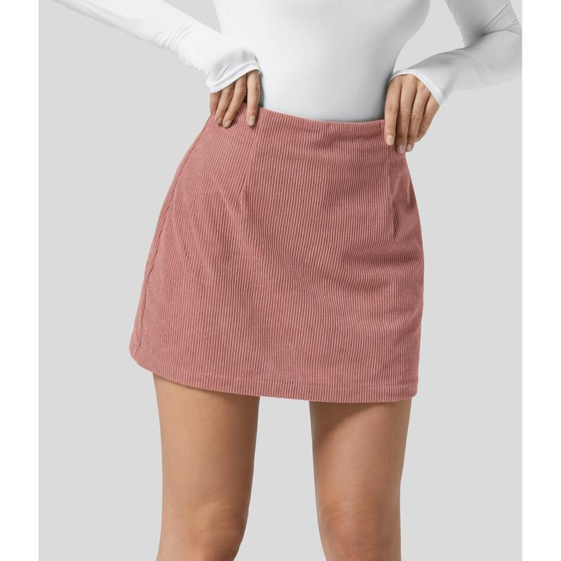 ✨ High-Waisted Corduroy 2-in-1 Mini A-Line Skirt | Invisible Zipper Casual Style