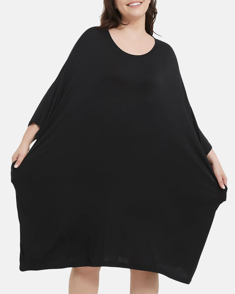 Soft Bamboo Sleepshirt with Pocket Plus Size S-6XL
