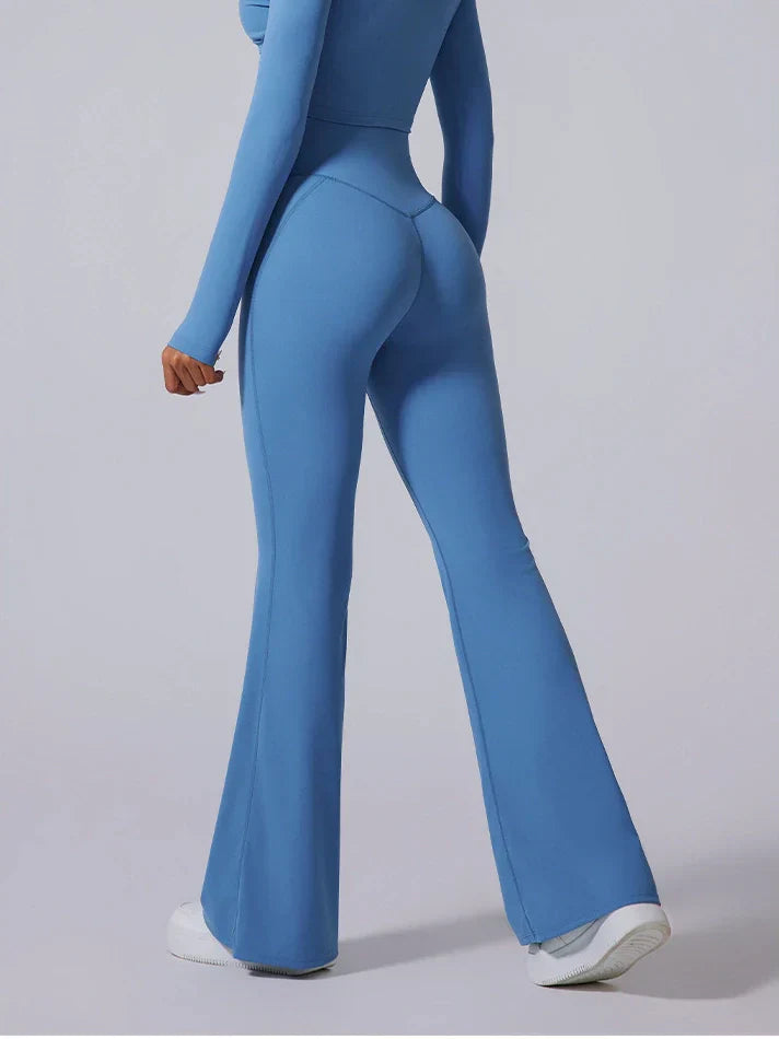 V-Cut Flared Leggings