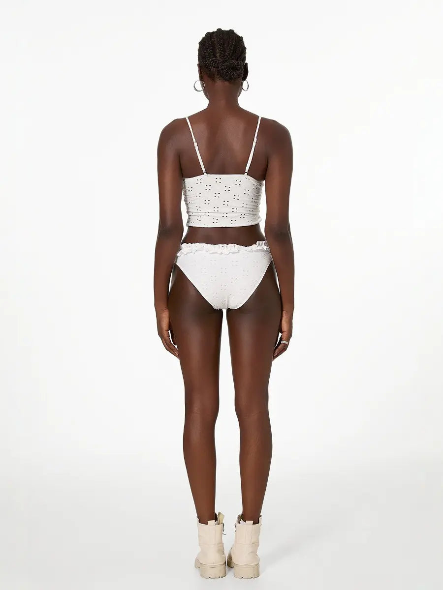 Noir Blanc - Ruffle Knot Bikini