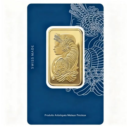 1 oz Gold Bar PAMP Suisse Lady Fortuna Veriscan Carbon Neutral