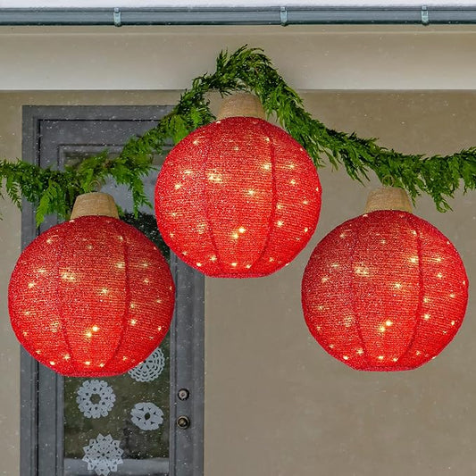 Hanging Pop-Up Outdoor Christmas Ornaments, LED Lights, 8 Light Functions