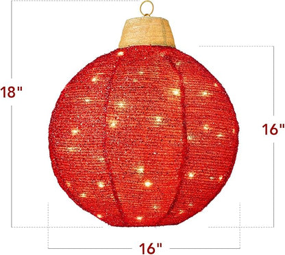 Hanging Pop-Up Outdoor Christmas Ornaments, LED Lights, 8 Light Functions